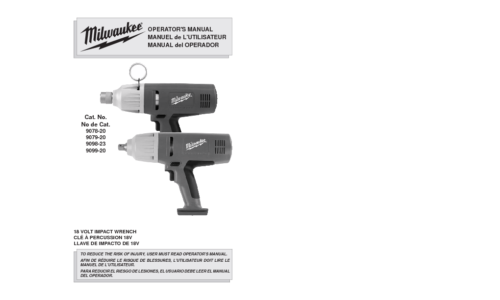 Milwaukee 9078-20 User Manual