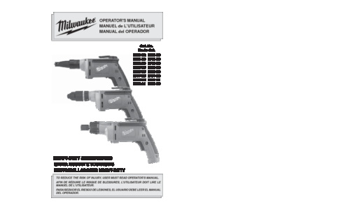 Milwaukee 6706-20 User Manual