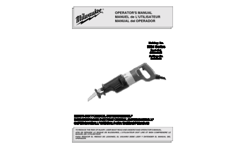 Milwaukee 6521 Series User Manual