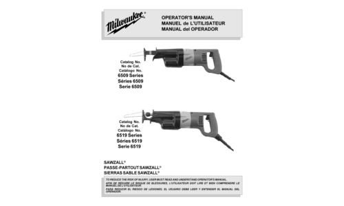 Milwaukee 6519 Series User Manual