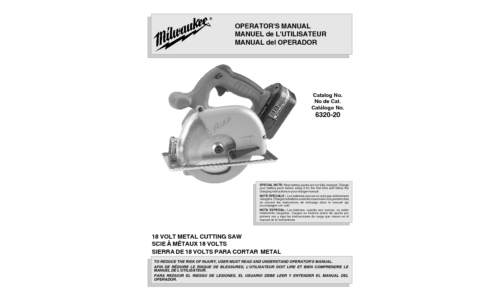 Milwaukee 6320-20 User Manual