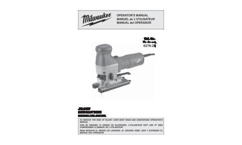 Milwaukee 6276-20 User Manual