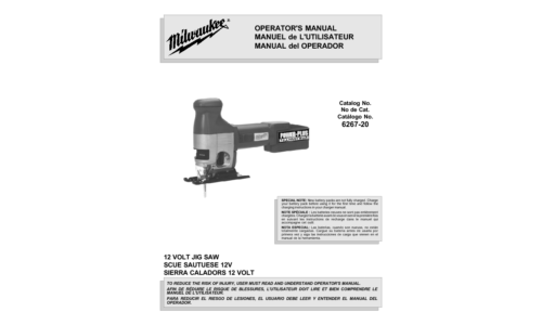 Milwaukee 6267-20 User Manual