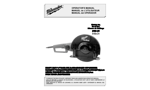 Milwaukee 6184-21 User Manual