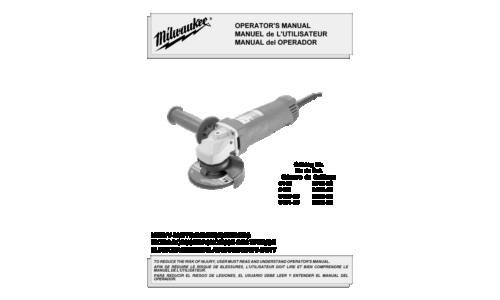 Milwaukee 6148 6149-20 6151 6152-20 6153-20 6155-20 6154-20 6156-20 User Manual