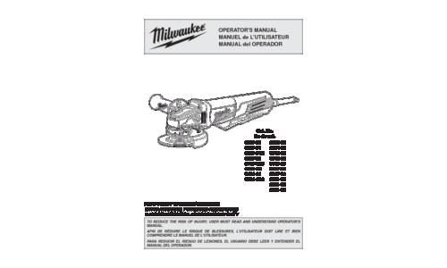 Milwaukee 6124-30 User Manual