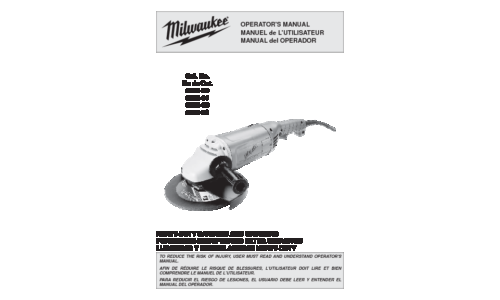 Milwaukee 6088-30 User Manual