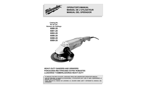 Milwaukee 6080-20 User Manual