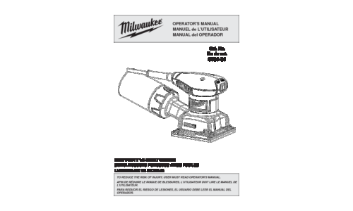 Milwaukee 6020-21 User Manual