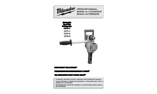 Milwaukee 6 1 1676 Drill User Manual