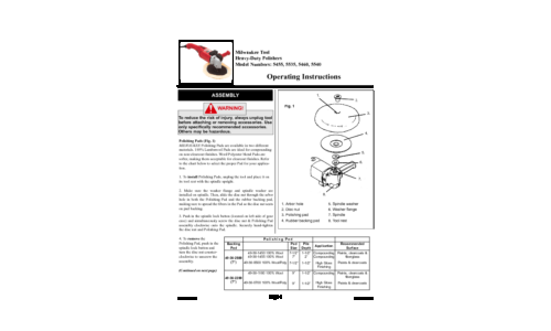 Milwaukee 5460 Operating instructions