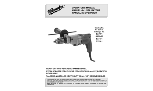 Milwaukee 5376-1 User Manual