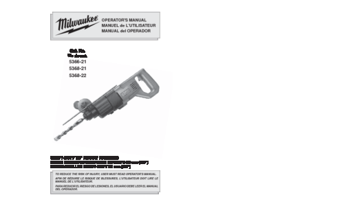 Milwaukee 5368-22 User Manual