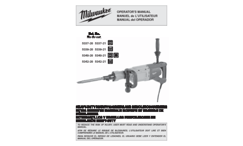 Milwaukee 5342-21 User Manual