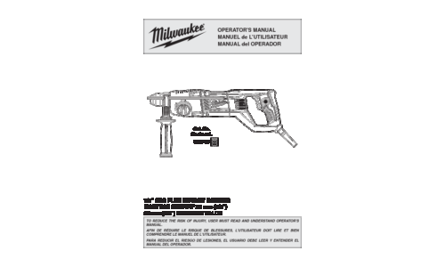 Milwaukee 5262-20 User Manual