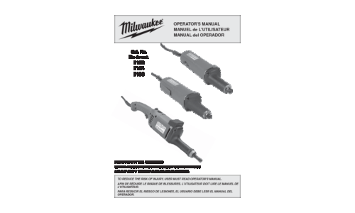 Milwaukee 5196 User Manual