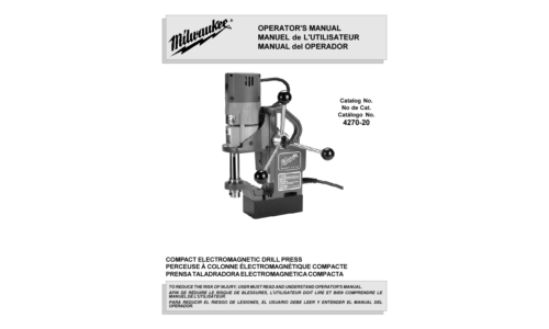 Milwaukee 4270-20 Drill User Manual