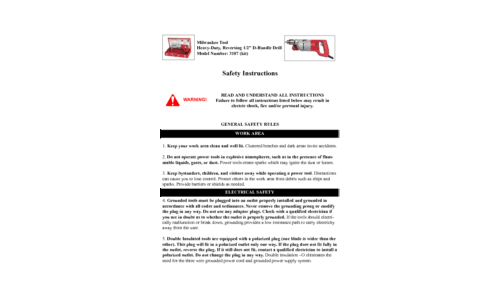 Milwaukee 3107-1 User Manual