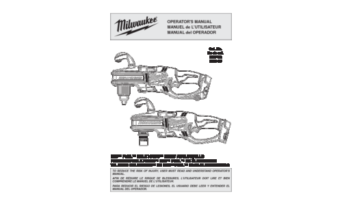 Milwaukee 2707-20 Drill User Manual