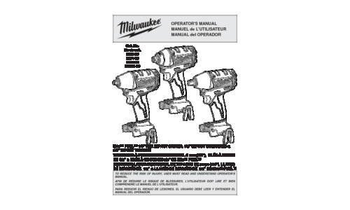 Milwaukee 2655B-20 User Manual