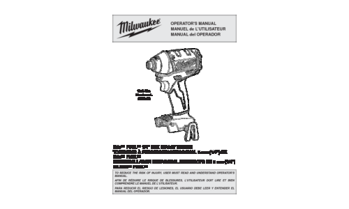 Milwaukee 2653-20 User Manual