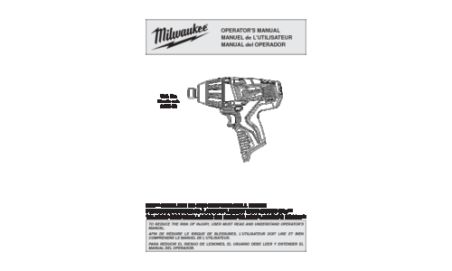 Milwaukee 2455-20 User Manual