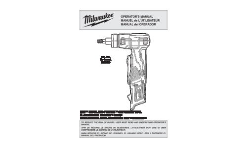 Milwaukee 2432-20 Drill User Manual