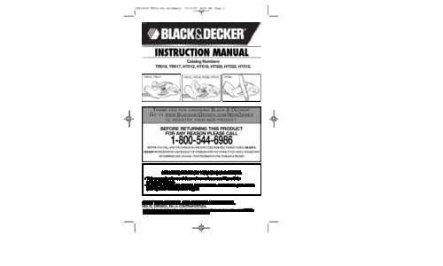 Black and Decker TR016 User Manual