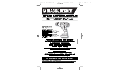 Black and Decker SSL20 User Manual