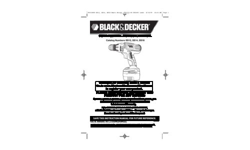 Black and Decker SS14 User Manual