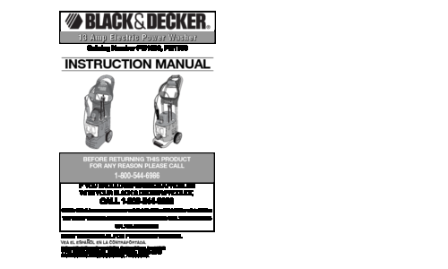 Black and Decker PW1600 User Manual