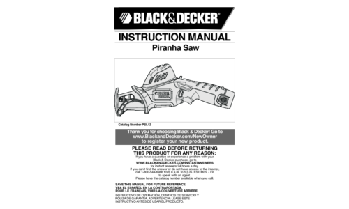 Black and Decker PSL12 User Manual