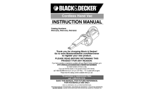 Black and Decker PHV1410 User Manual