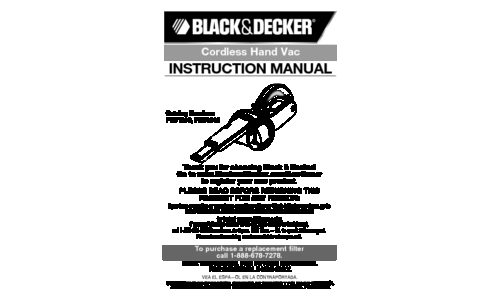 Black and Decker PHV1210 User Manual