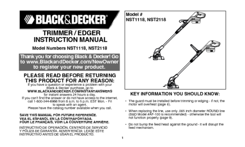 Black and Decker NST2118 User Manual