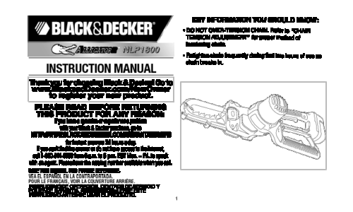 Black and Decker NLP1800 User Manual