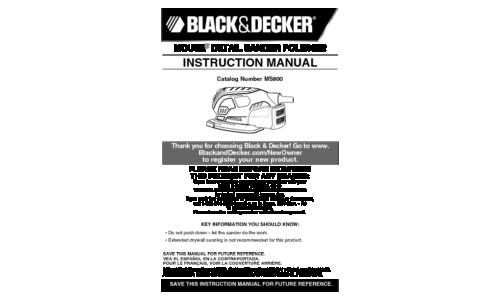 Black and Decker Mouse MS800 User Manual