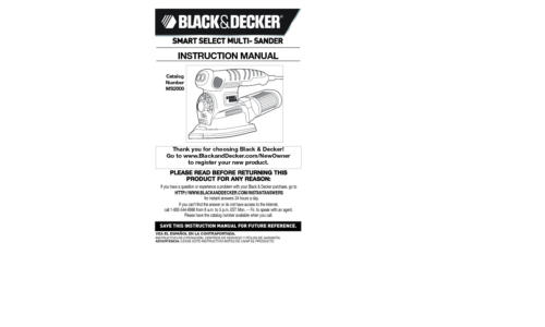 Black and Decker MS2000 User Manual