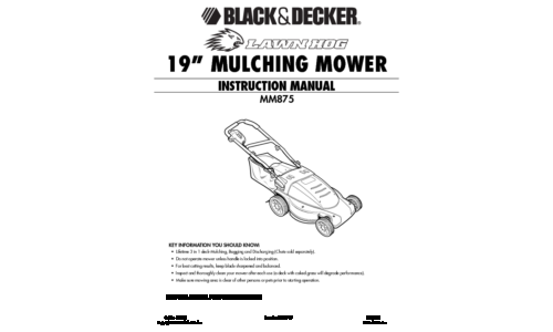 Black and Decker MM875 User Manual