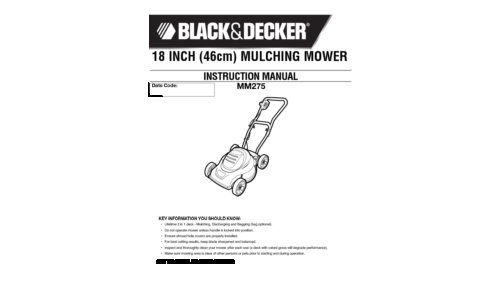 Black and Decker MM275 User Manual