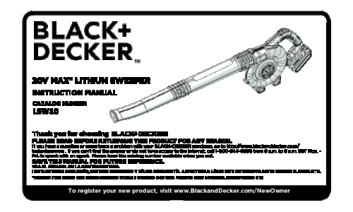 Black and Decker LSW20 User Manual