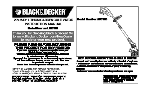 Black and Decker LGC120 User Manual