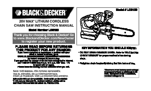 Black and Decker LCS120 User Manual